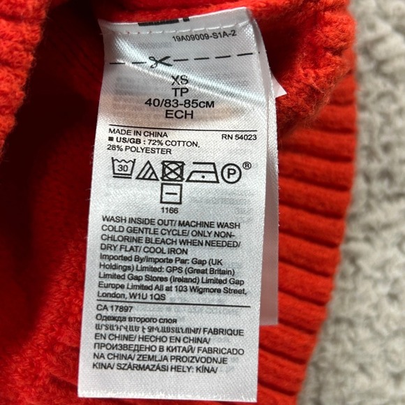 Banana Republic Red Crew Neck Long Sleeve Sweater Size XS - Picture 6 of 8